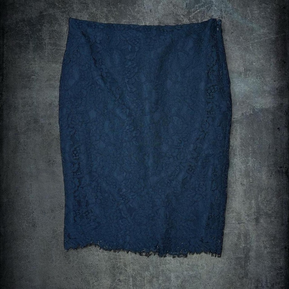 Ralph Lauren Midnight Blue Lace Pencil Skirt